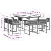 vidaXL 11 Piece Garden Dining Set with Cushions Grey Poly Rattan