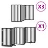 vidaXL Dog Gate with Door Foldable 15 Panels Black 750 cm Poplar Wood