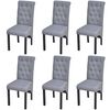 vidaXL Dining Chairs 6 pcs Light Grey Fabric