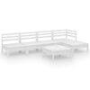 vidaXL 6 Piece Garden Lounge Set Solid Pinewood White