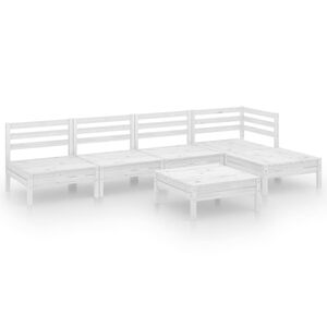vidaXL 6 Piece Garden Lounge Set Solid Pinewood White