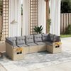 vidaXL 7 Piece Garden Sofa Set with Cushions Beige Poly Rattan