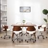 vidaXL Swivel Dining Chairs 6 pcs White Bent Wood and Faux Leather