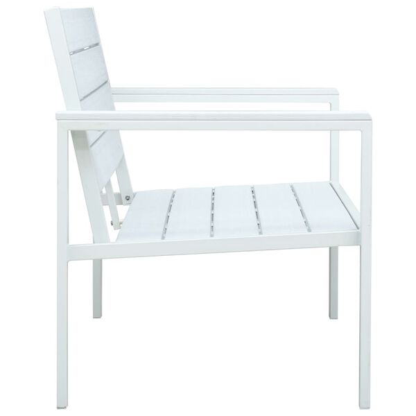 vidaXL Garden Bench 120 cm HDPE White Wood Look