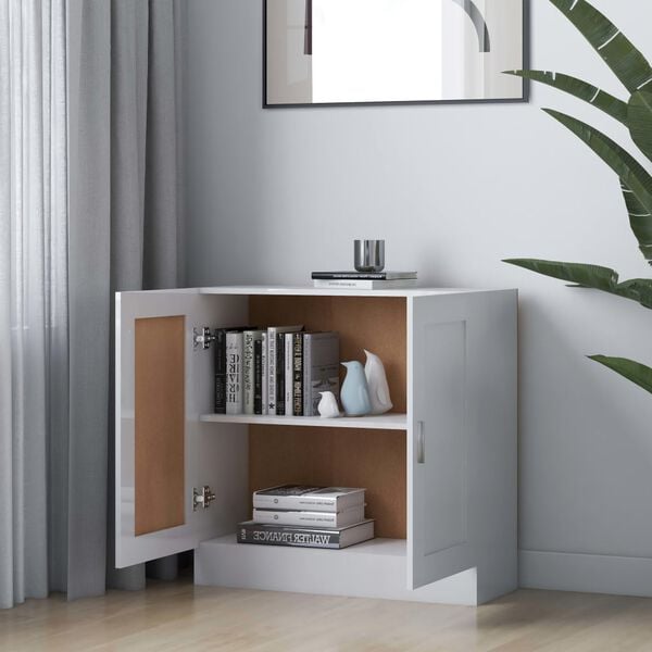 vidaXL Book Cabinet High Gloss White 82.5x30.5x80 cm Engineered Wood