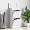 vidaXL Shoe Cabinet White 50x28x98 cm Paulownia Wood