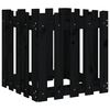 vidaXL Garden Planter with Fence Design Black 50x50x50 cm Solid Wood Pine