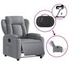 vidaXL Electric Recliner Chair Light Grey Fabric