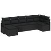 vidaXL Sofa Set 7 pcs Black Poly Rattan