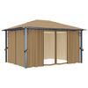 vidaXL Gazebo with Curtain 400x300 cm Taupe Aluminium