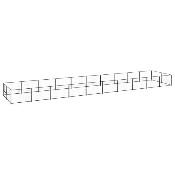 vidaXL Dog Kennel Black 20 m² Steel