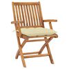 vidaXL Garden Chairs 2 pcs with Cream White Cushions Solid Teak Wood