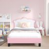 vidaXL Children's Bed Frame with Headboard Pink 90 x 190 cm PU
