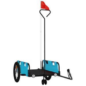 vidaXL Bike Trailer Blue Oxford Fabric and Iron