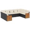 vidaXL 9 Piece Garden Sofa Set with Cushions Black Poly Rattan