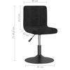 vidaXL Swivel Dining Chairs 2 pcs Black Velvet