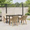 vidaXL Garden Dining Set with Cushion 5 pcs Beige Poly Rattan