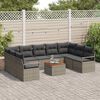 vidaXL Garden Sofa Set with Storage 10 pcs Grey Poly Rattan
