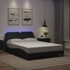 vidaXL Bed Frame with LED without Mattress "Zadar" Black 137x190 cm