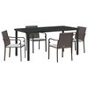 vidaXL Garden Dining Set 5 pcs Brown and Black PE Rattan