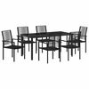 vidaXL Garden Dining Set 7 pcs Black Powder-Coated Steel