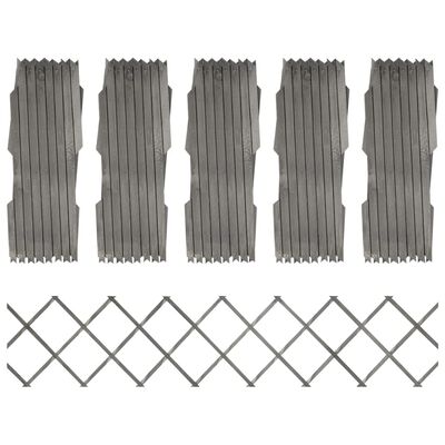 vidaXL Trellis Fences 5 pcs Grey Solid Firwood 180x30 cm