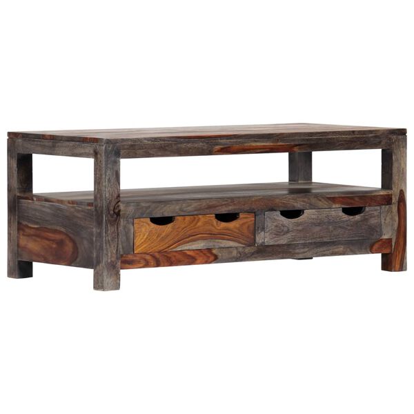 vidaXL Coffee Table Grey 100x50x40 cm Solid Acacia Wood