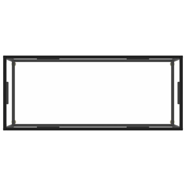 vidaXL Coffee Table Black with Tempered Glass 120x50x35 cm
