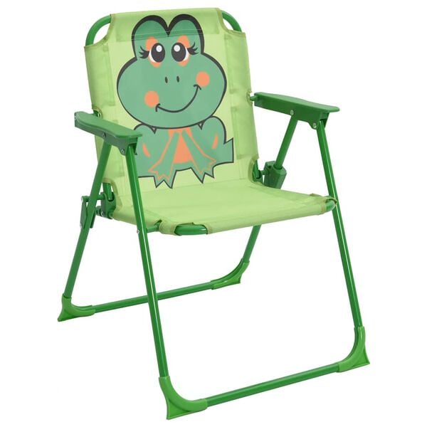 vidaXL 3 Piece Kids' Garden Bistro Set with Parasol Green