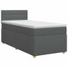 vidaXL Box Spring Bed with Mattress Dark Grey 107 x 203 cm Fabric