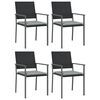 vidaXL 5 Piece Garden Dining Set with Cushions Poly Rattan and Steel