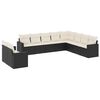 vidaXL 10 Piece Garden Sofa Set with Cushions Black Poly Rattan