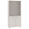 vidaXL Highboard | Set of 2 | White | Solid Pine Wood, MDF | Large | Highboard