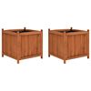 vidaXL Raised Bed | Set of 2 | Brown | Firwood with water-based paint | Large
