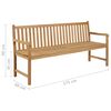 vidaXL Garden Bench with Beige Cushion 175 cm Solid Teak Wood