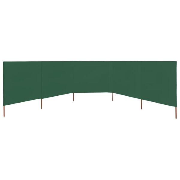 vidaXL 5-panel Wind Screen Fabric 600x160 cm Green