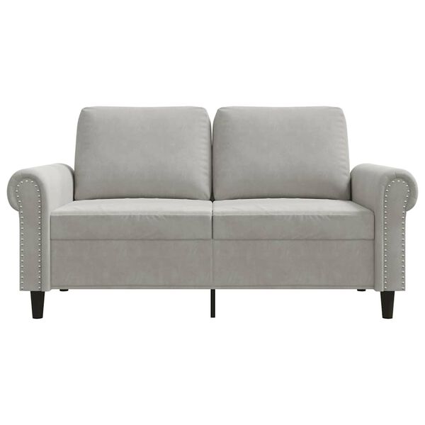 vidaXL 2-Seater Sofa Light Grey 120 cm Velvet