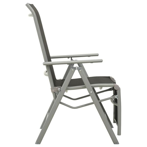 vidaXL Reclining Garden Chair Textilene and Aluminium Silver