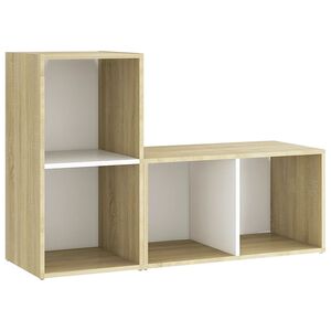 vidaXL TV Cabinets 2 pcs White and Sonoma Oak 72x35x36.5 cm Engineered Wood