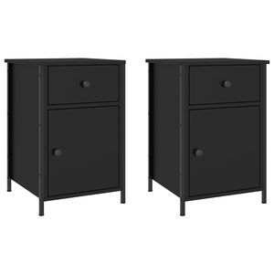 vidaXL Bedside Cabinets 2 pcs Black 40x42x60 cm Engineered Wood