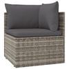 vidaXL 5 Piece Garden Lounge Set with Cushions Grey Poly Rattan