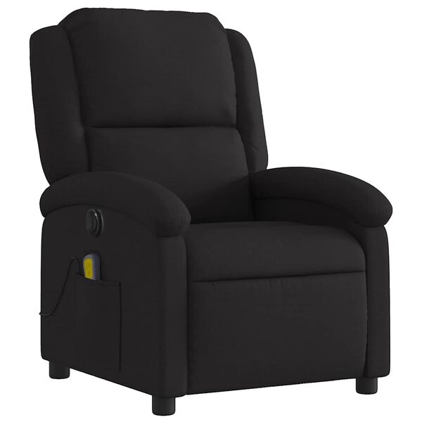 vidaXL Electric Massage Recliner Chair Black Fabric