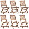 vidaXL Folding Garden Chairs 6 pcs with Cushions Solid Wood Acacia