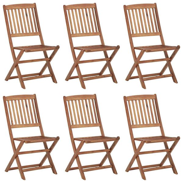 vidaXL Folding Garden Chairs 6 pcs with Cushions Solid Wood Acacia