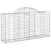 vidaXL Arched Gabion Baskets 10 pcs 200x50x100/120 cm Galvanised Iron
