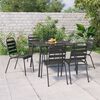 vidaXL 7 Piece Garden Dining Set Anthracite Steel