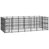 vidaXL Dog Kennel | Black | Powder-coated steel | 19.35 m&sup2; | Durable