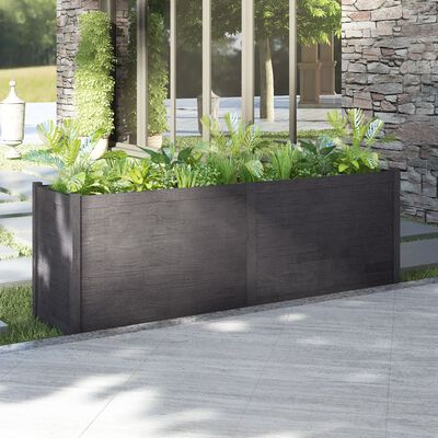 vidaXL Garden Planter Grey 200x50x70 cm Solid Pinewood