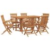 vidaXL Garden Dining Set 7 pcs Brown Solid Teak Wood