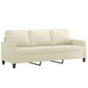 vidaXL 3-Seater Sofa with Footstool Cream 180 cm Faux Leather
